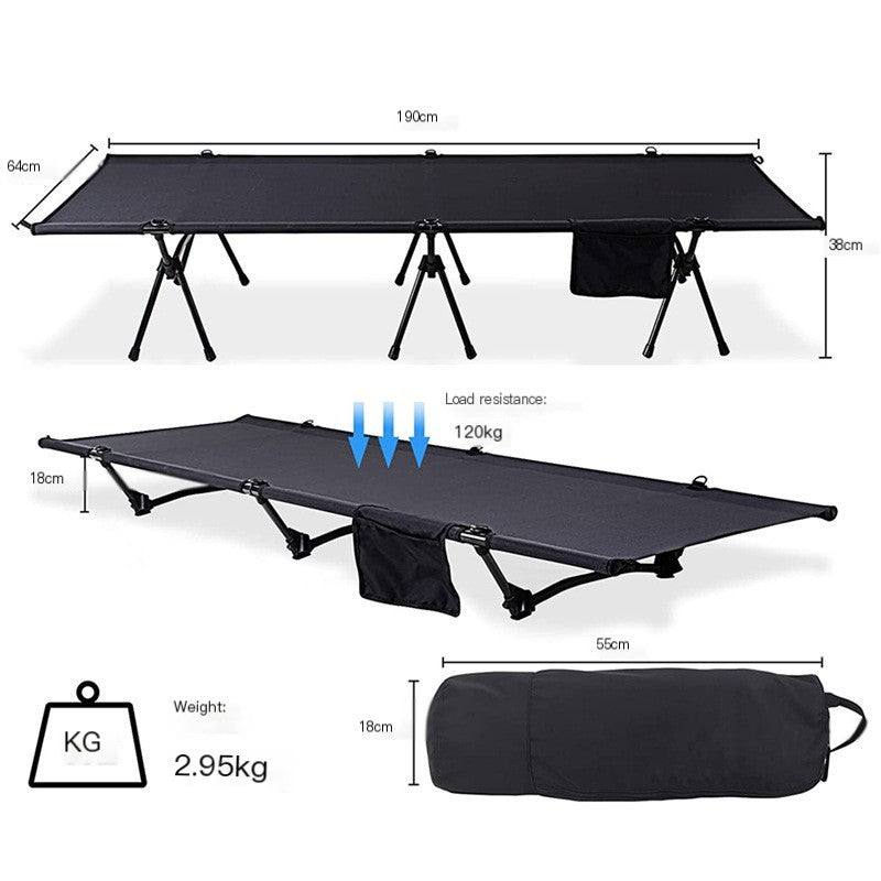 Portable Aluminum Folding Camping Bed for Outdoor Use