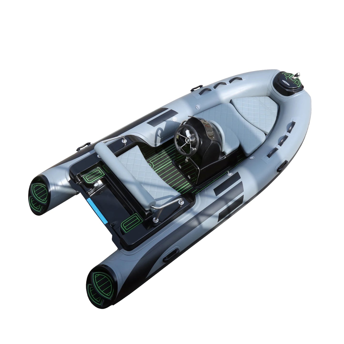 12.8ft Deep V Fiberglass RIB Inflatable Boat – CE Certified Sport Yacht