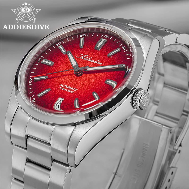 ADDIESDIVE 39mm Automatic Mechanical Men's Watch – 316L Steel, Domed Glass, 200m Waterproof, Luminous