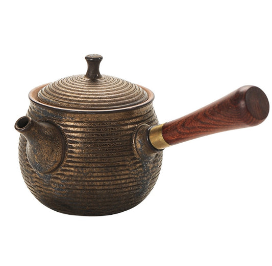 Ceramic Zen Style Black Clay Teapot with Filter