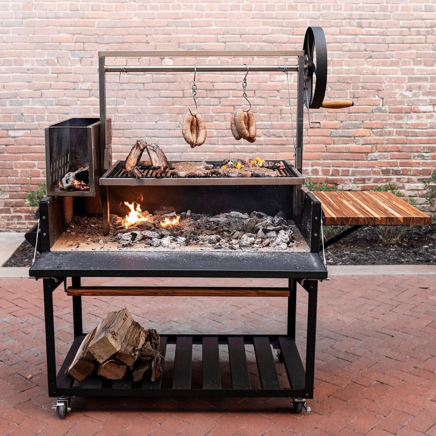 [05X02FT] Heavy-Duty Argentine Santa Maria Wood Fire And Charcoal BBQ Grill With Brasero (SAK52731)