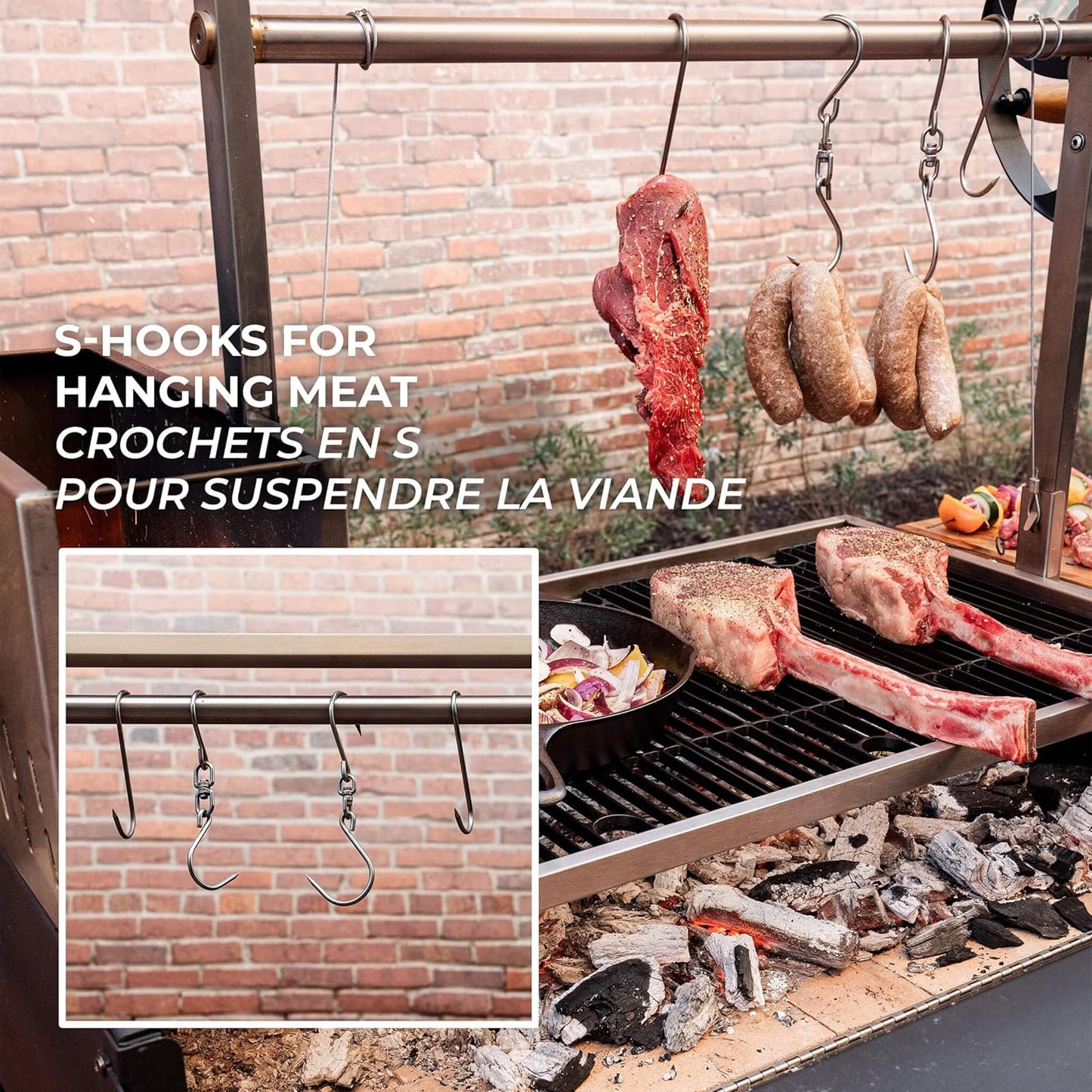 [05X02FT] Heavy-Duty Argentine Santa Maria Wood Fire And Charcoal BBQ Grill With Brasero (SAK52731)