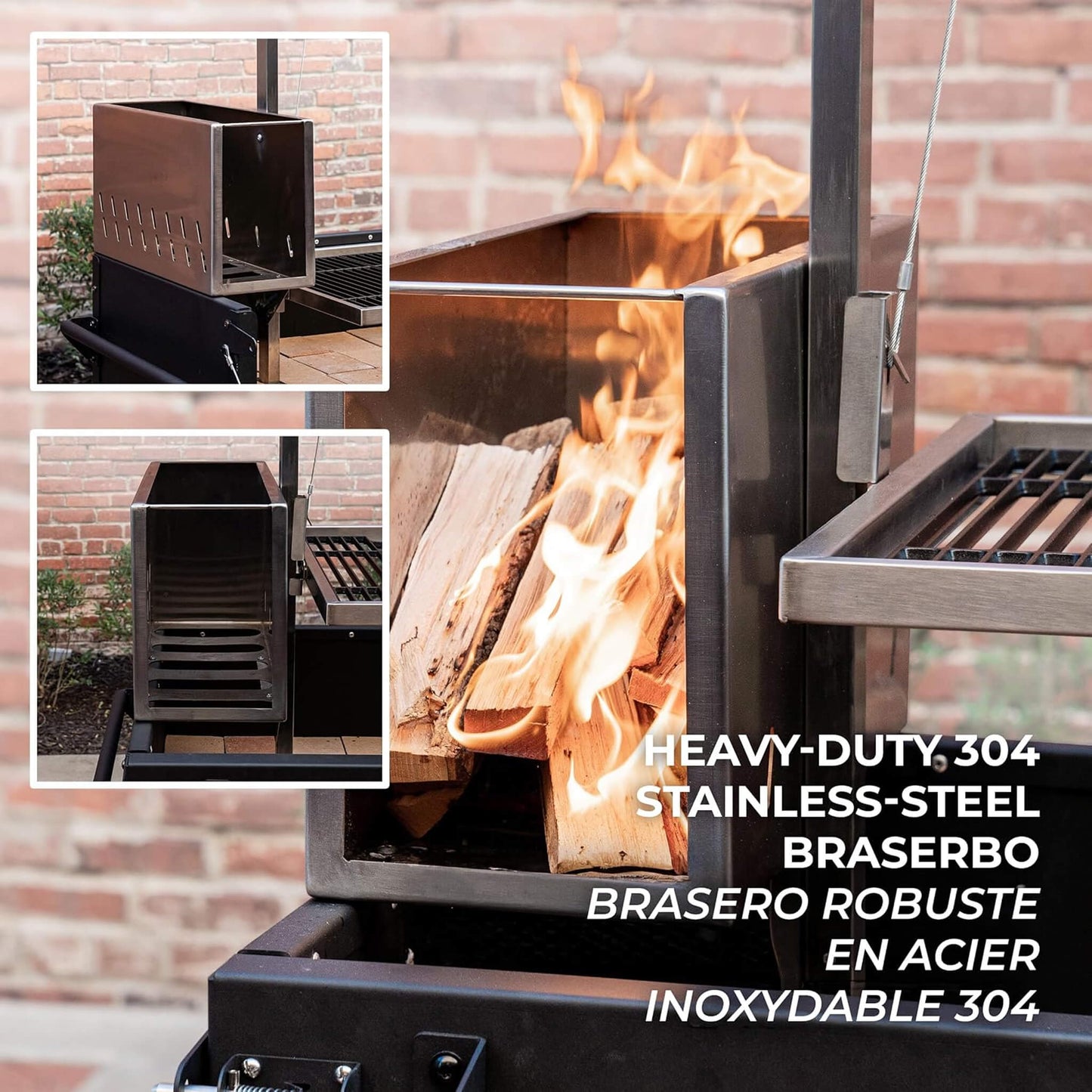 [05X02FT] Heavy-Duty Argentine Santa Maria Wood Fire And Charcoal BBQ Grill With Brasero (SAK52731)