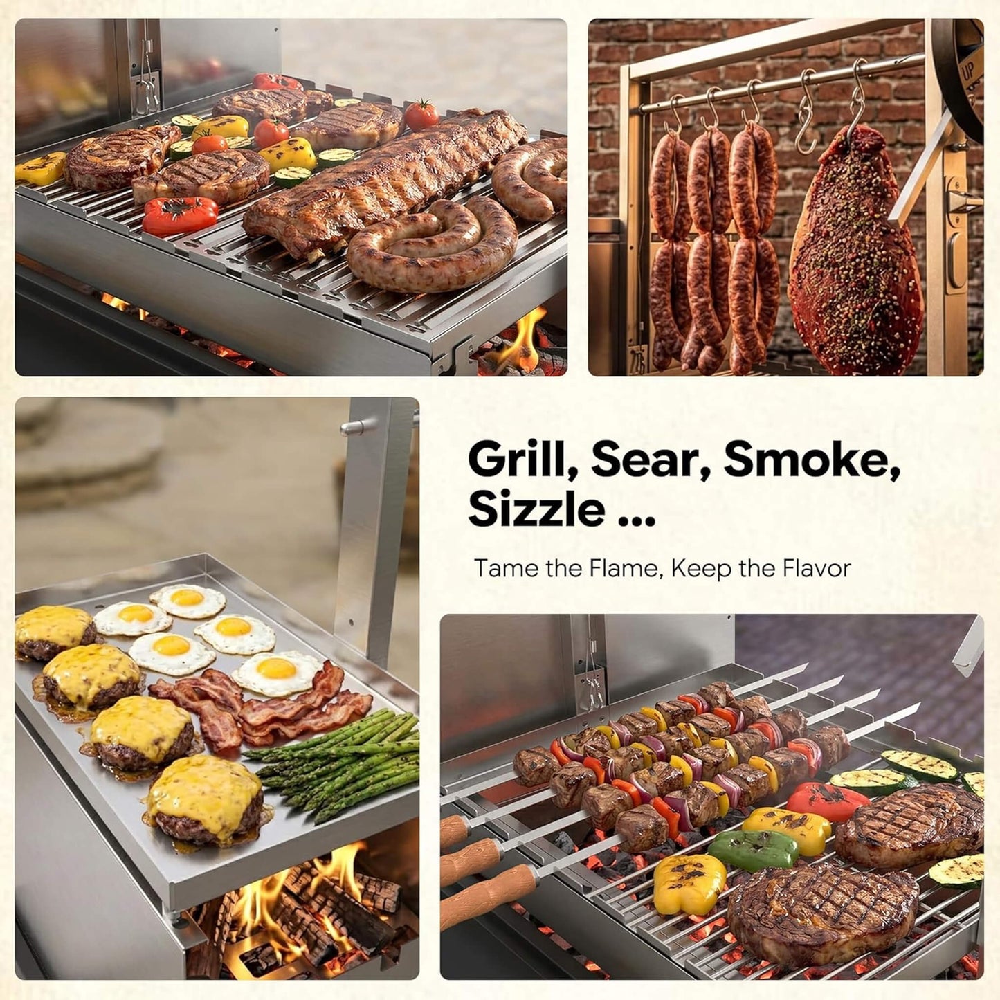 [05X03FT] Heavy-Duty Argentine Santa Maria All-In-One BBQ Grill With Brasero (SAK31862)