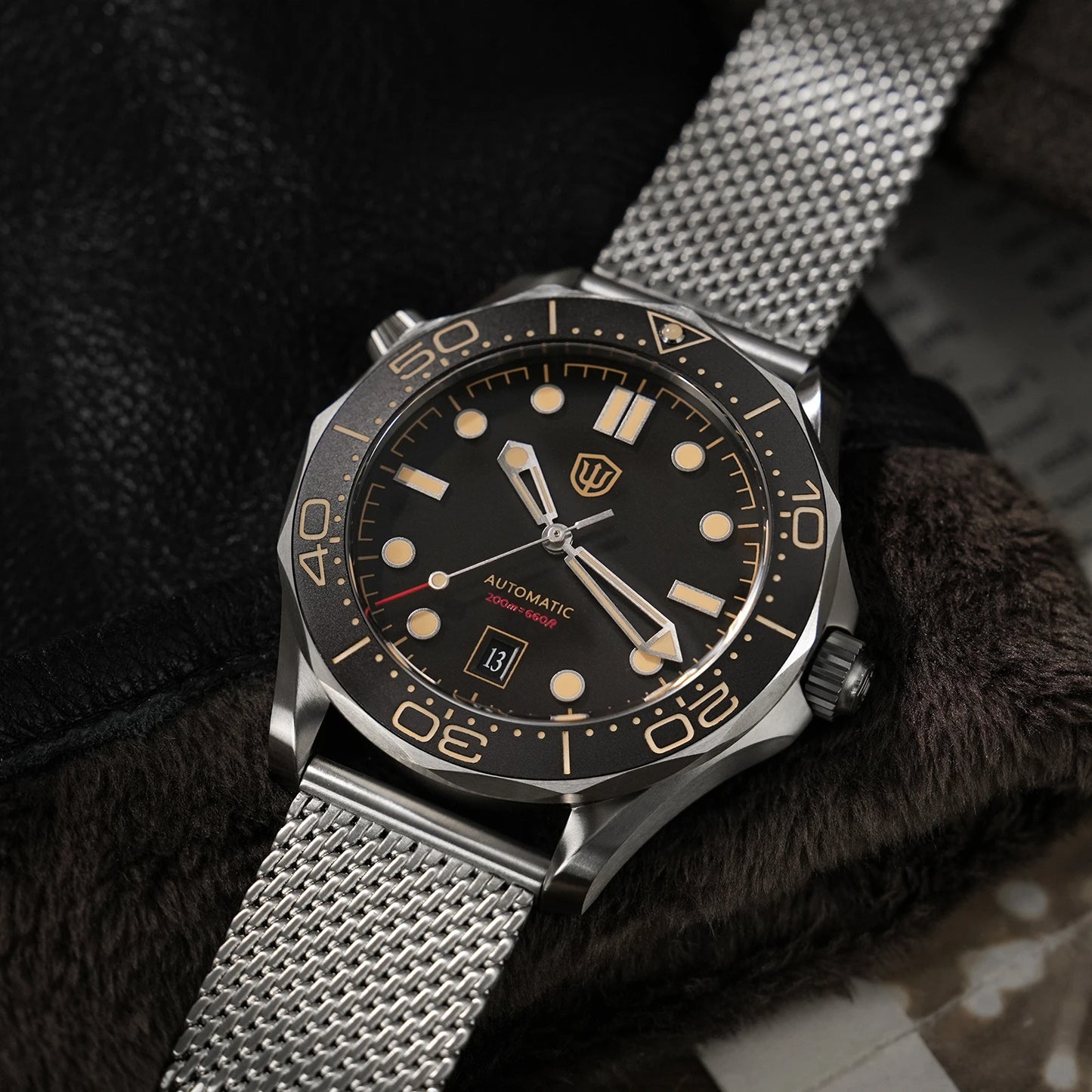 Watchdives WD007 V4 Automatic Dive Watch 200M Waterproof PT5000 Movement Titanium Case Sapphire Crystal Mens Watch With Gift