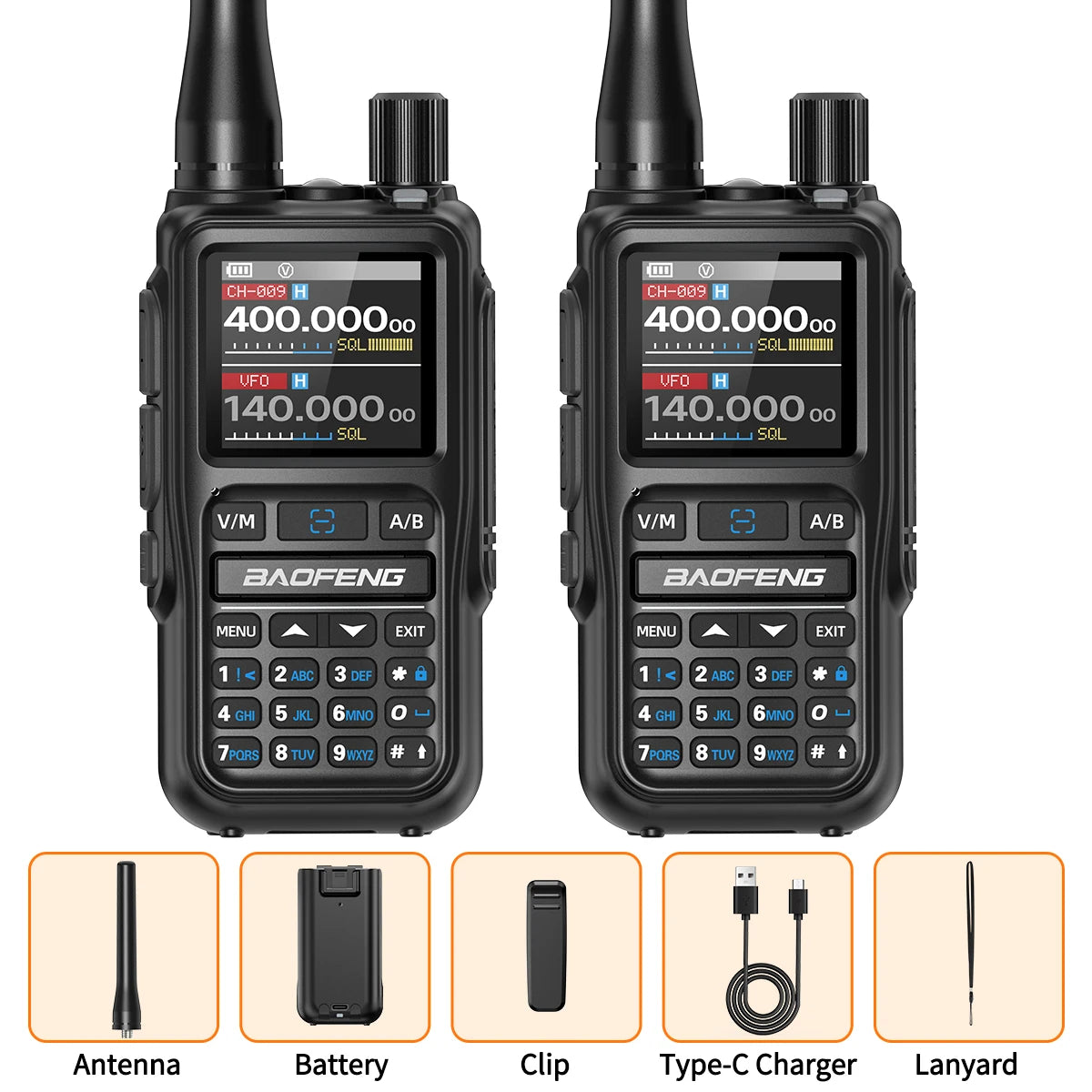 BAOFENG UV-5R Mini Walkie Talkie Multi Band Bluetooth Programming Wireless Copy Frequency 999CH AM FM Long Range Two Way Radio