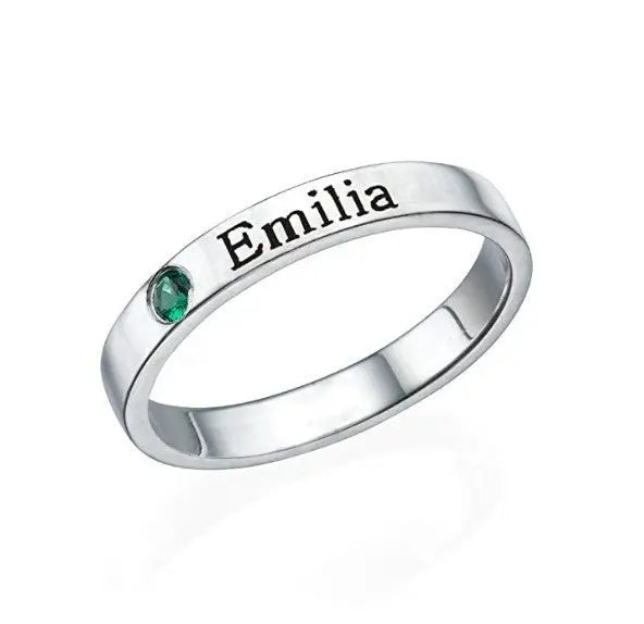 S925 Sterling Silver Personalized Couple Name Ring – Custom Engraved