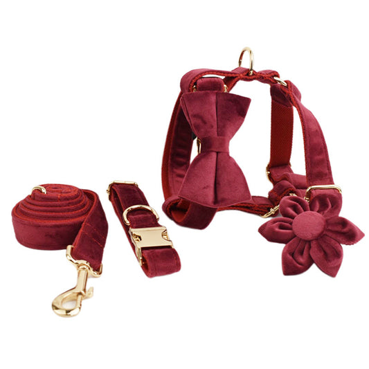 Velvet Fabric Dog Collar for Pets