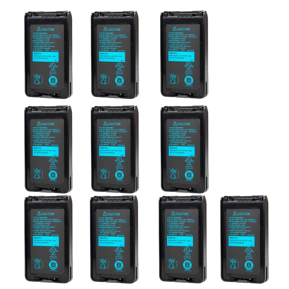 10PCS KNB-57L 2000mAh Replacement Battery for Kenwood NX-220 NX-320 TK-2140 TK-3160 TK-2170 TK-3140 KNB-55L KNB-35 Two Way Radio