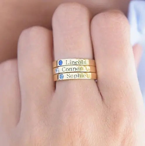 S925 Sterling Silver Personalized Couple Name Ring – Custom Engraved