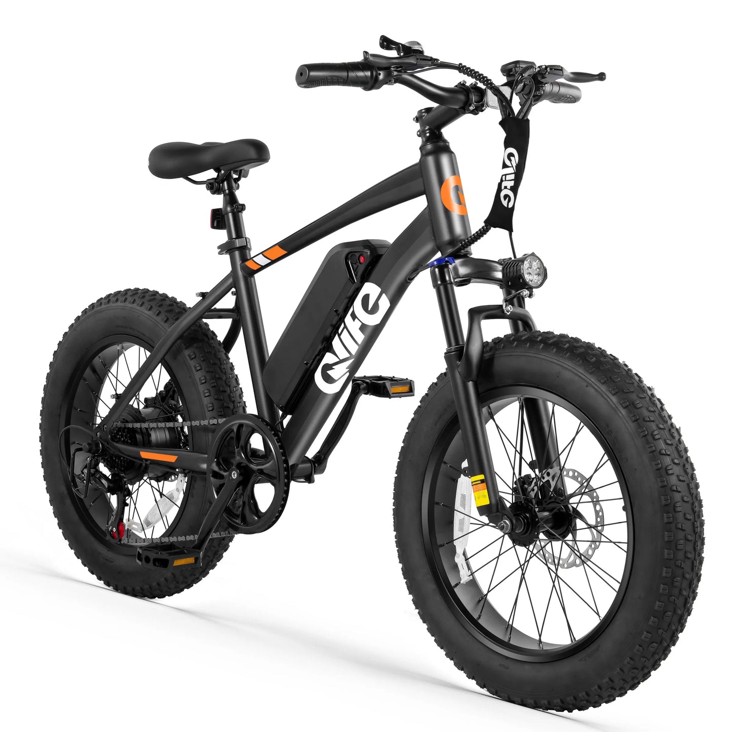 Qlife Racer Fat Tire Electric Mountain Bike – 1200W Peak, 48V, 28MPH, 55-Mile Range, 7-Speed