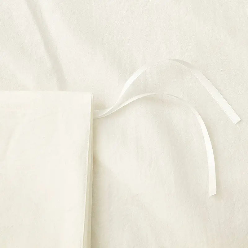 White Washed Cotton Duvet Cover Set with Pillowcases