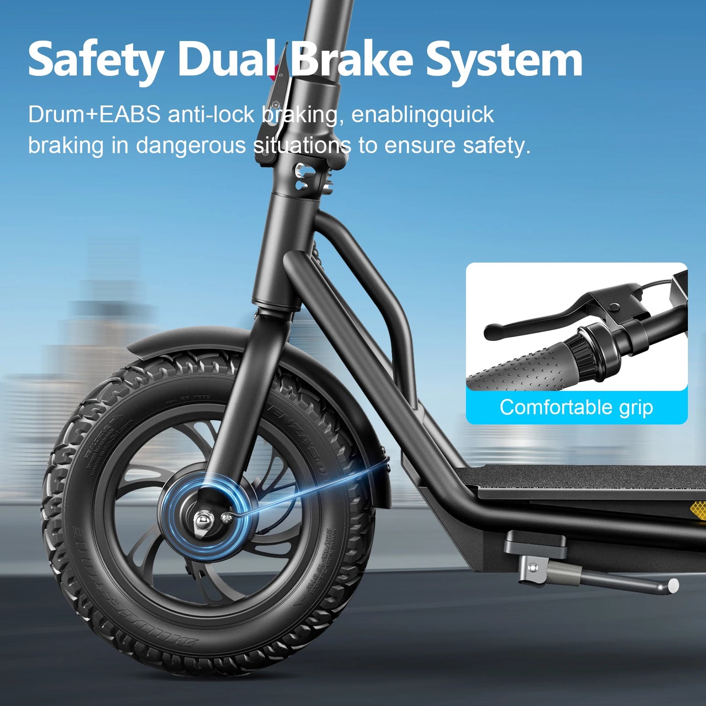 A19 Adult Electric Scooter – 500W, 36V 15Ah, 35km/h, 50-60KM Range, Foldable with Air Tires