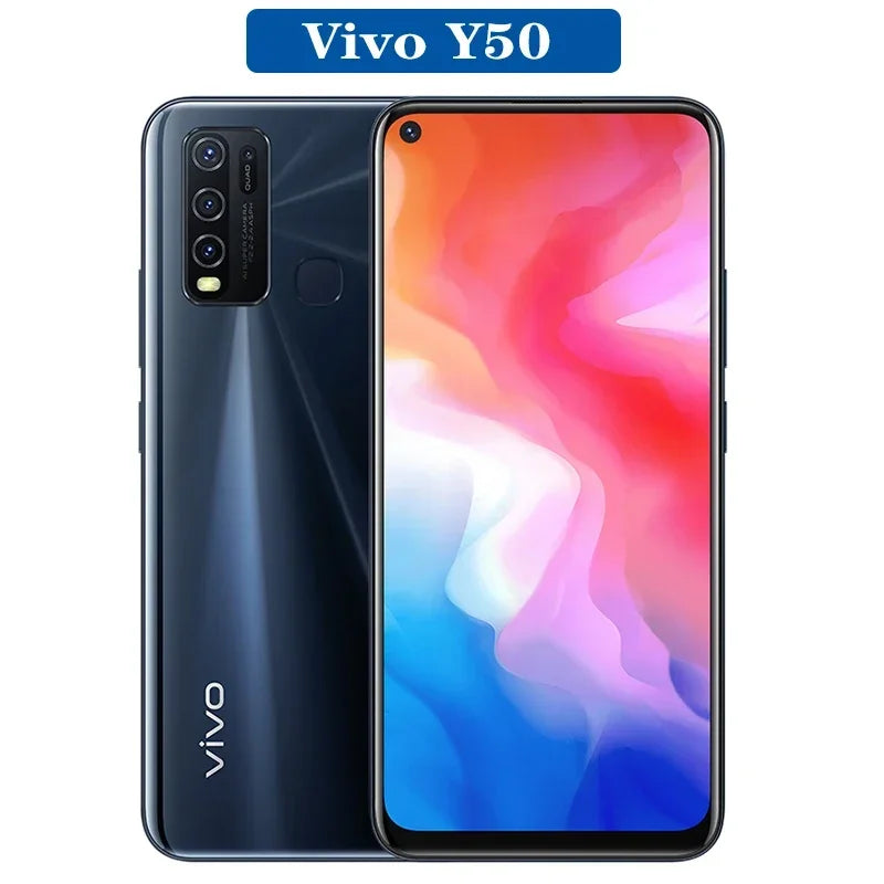 Global Firmware VIVO Y50 smartphone 4G 5000mAh 16.0MP 2340×1080 Snapdragon 665 6.53" in good condition Used Phone