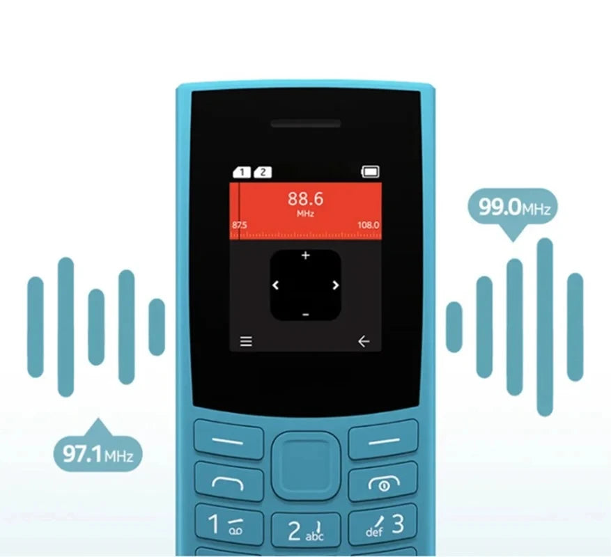 Finland Made 105 2023 Bluetooth 5.0 Feature Phone 4G net Dual SIM 1.8"  Battery FM Radio Call Recording Hebrew Key use phone