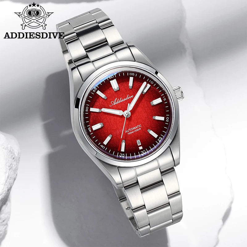ADDIESDIVE 39mm Automatic Mechanical Men's Watch – 316L Steel, Domed Glass, 200m Waterproof, Luminous