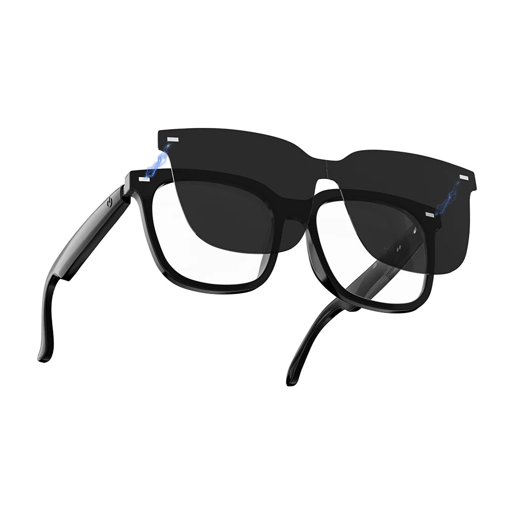 AI Open-Ear Bluetooth Glasses Magnetic Suction Lenses Real-time Translation Calls&Music Global Travel Trade Communication