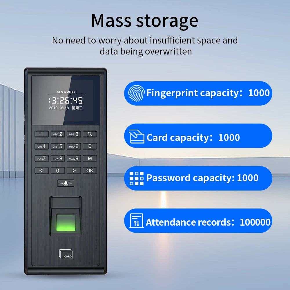 Tuya Smart Biometric Fingerprint Recognition Time Attendance System 1000 User WIFI WG26 Access Control Reader App Remote Control
