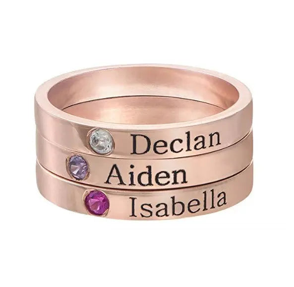 S925 Sterling Silver Personalized Couple Name Ring – Custom Engraved