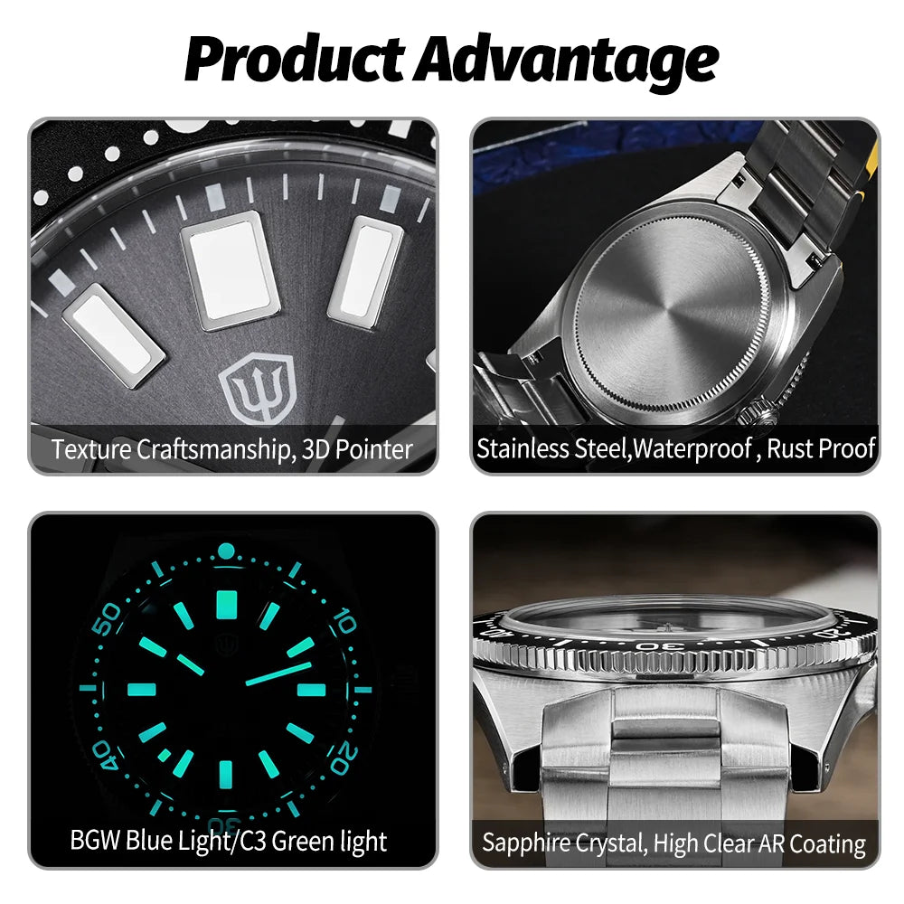 Watchdives WD1965 V2 Quartz Watch Orange Vh31 Movement Bgw9 Luminous Business Watch 20Bar Waterproof Sapphire Wristwatch Gift