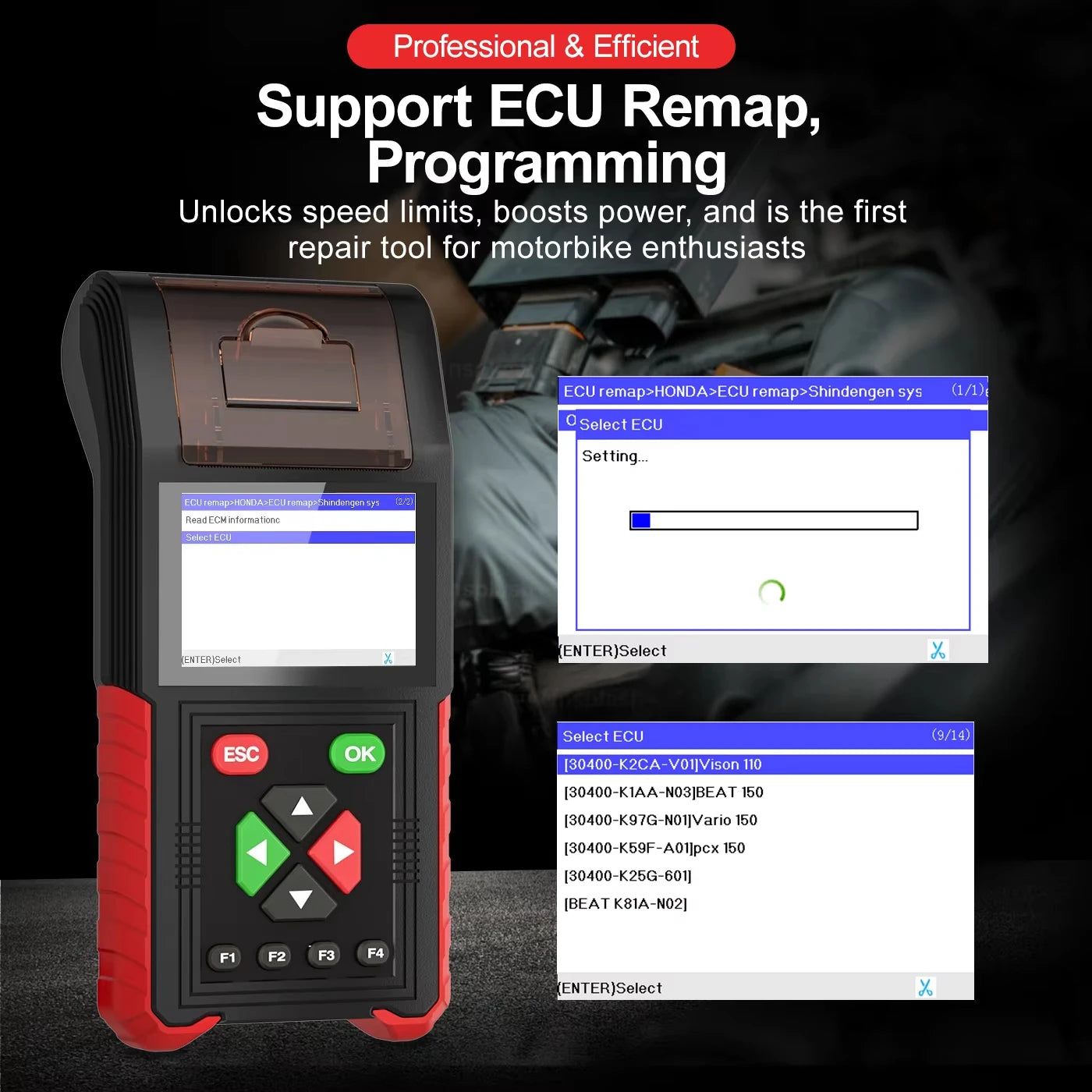 M200 PRO Motorcycle Diagnostic Tool – ABS & Engine OBD2 Scanner, Universal