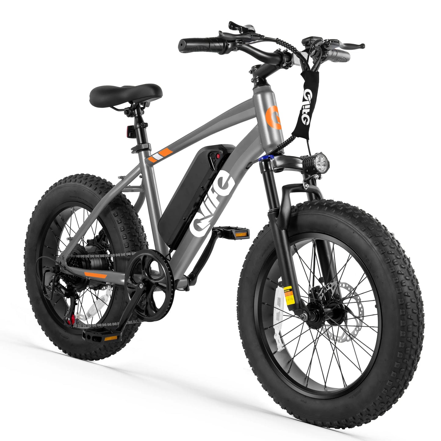 Qlife Racer Fat Tire Electric Mountain Bike – 1200W Peak, 48V, 28MPH, 55-Mile Range, 7-Speed
