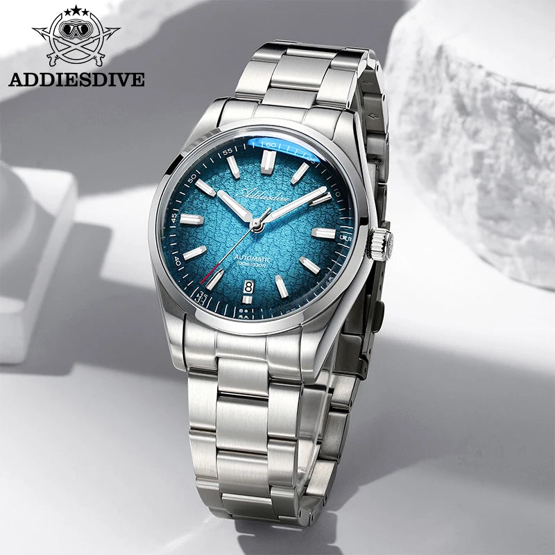 ADDIESDIVE 39mm Automatic Mechanical Men's Watch – 316L Steel, Domed Glass, 200m Waterproof, Luminous