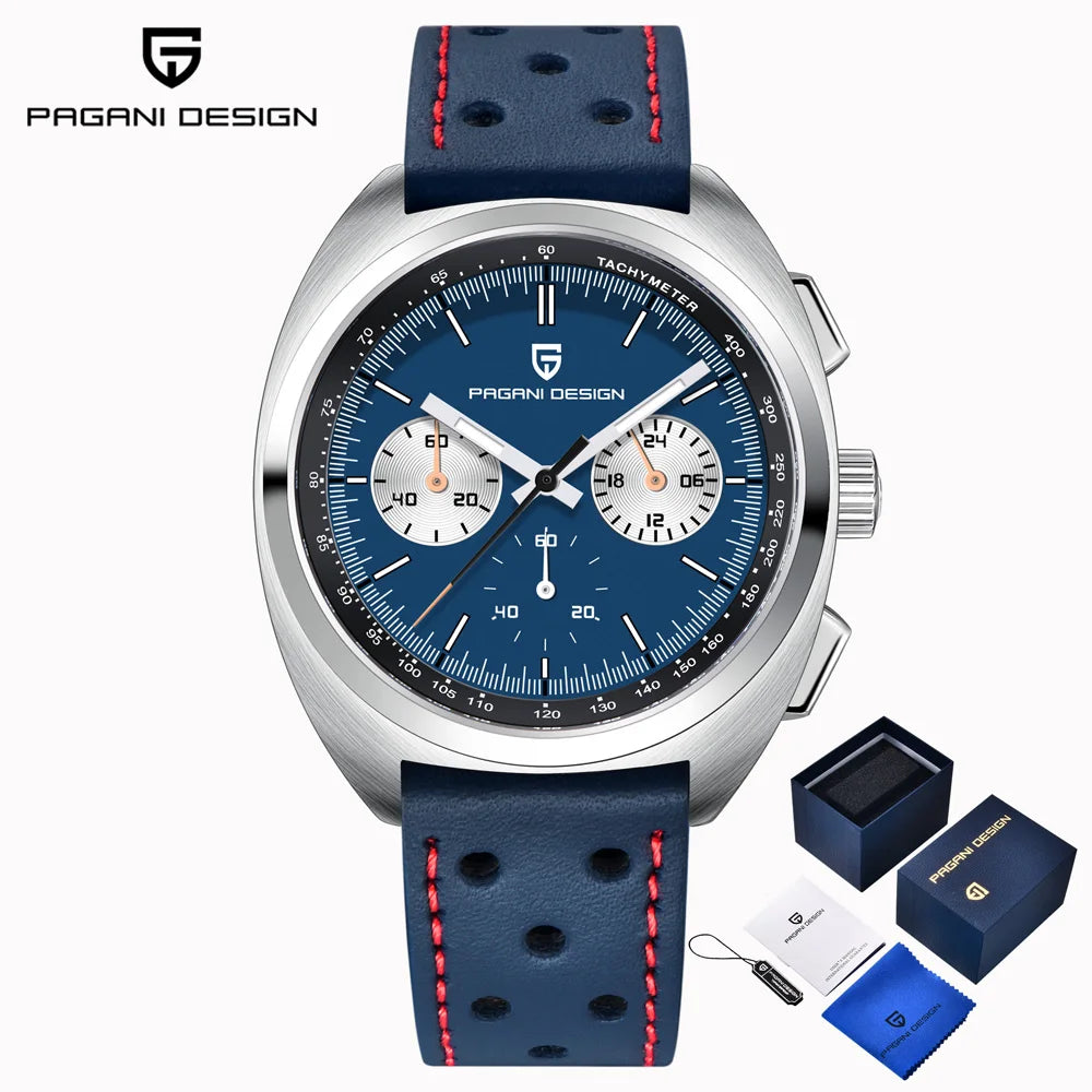 PAGANI DESIGN 2026 New Panda Dial Men's Watch Luxury Sapphire Glass Quartz Watch For Men Japanese Vk63 Sports Chronograph  Watch