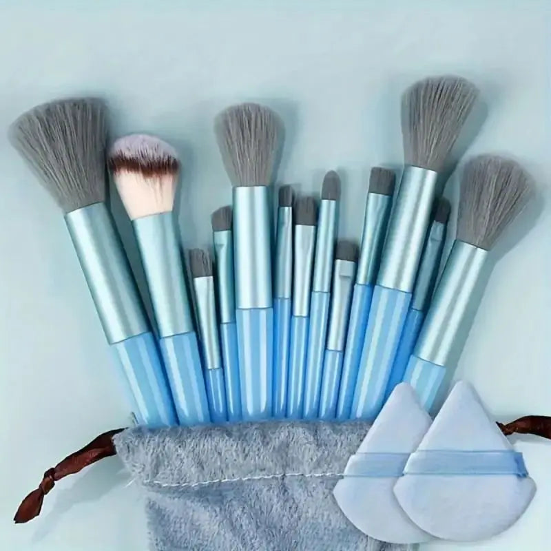 Vegan Makeup Brush Set - Soft Fluffy Kabuki & Blending Brushes for Foundation, Contour & Baking, Cruelty-Free Salon Tools