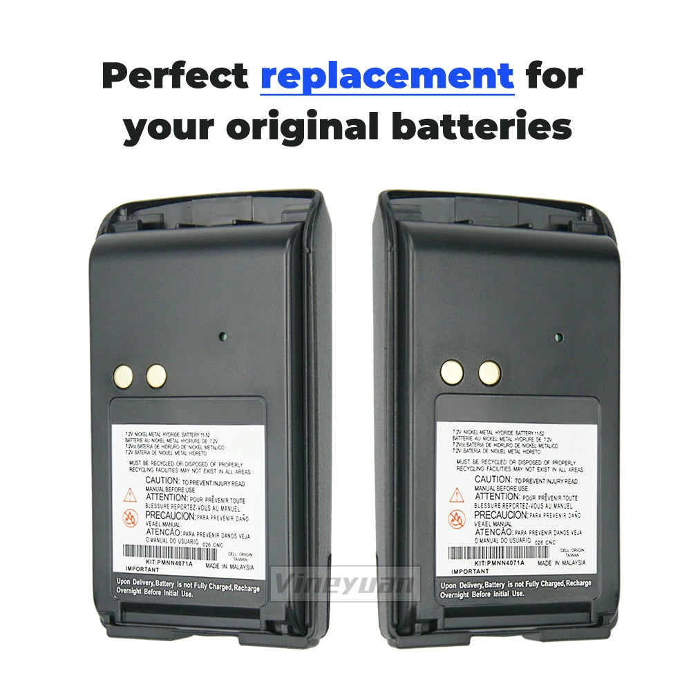 10PCS PMNN4071A 7.2V 1800mAh Ni-MH Replacement Battery for Motorola Mag One A8 A6  BPR40 PMNN4071 PMNN4071AR Two Way Radios