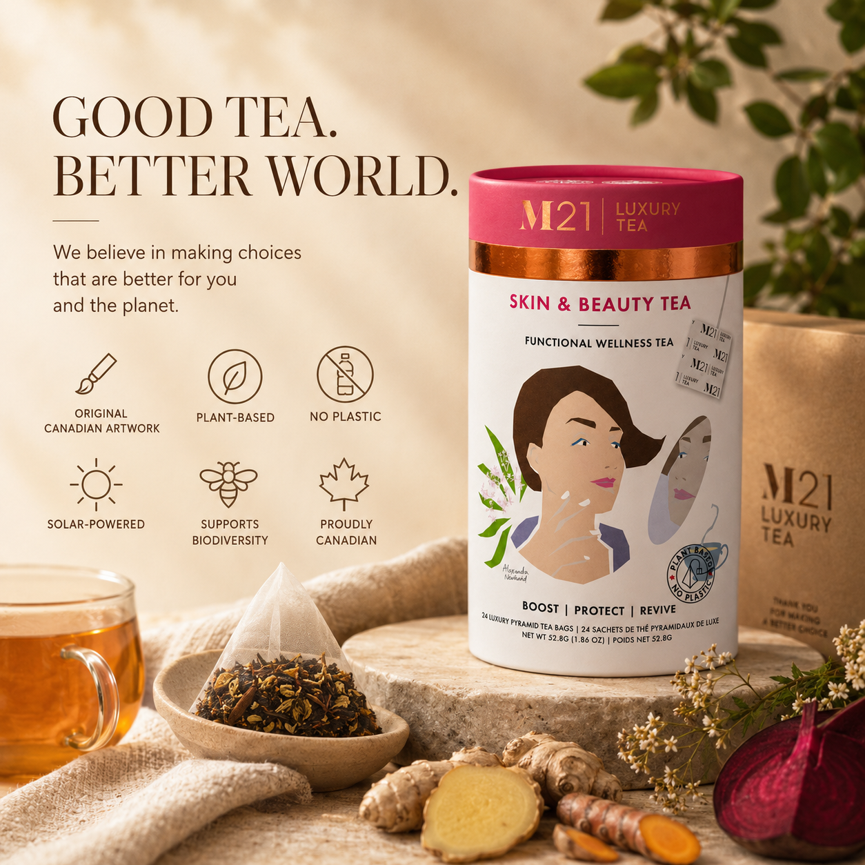 Skin and Beauty Luxury herbal tea | Canadian | 24ct