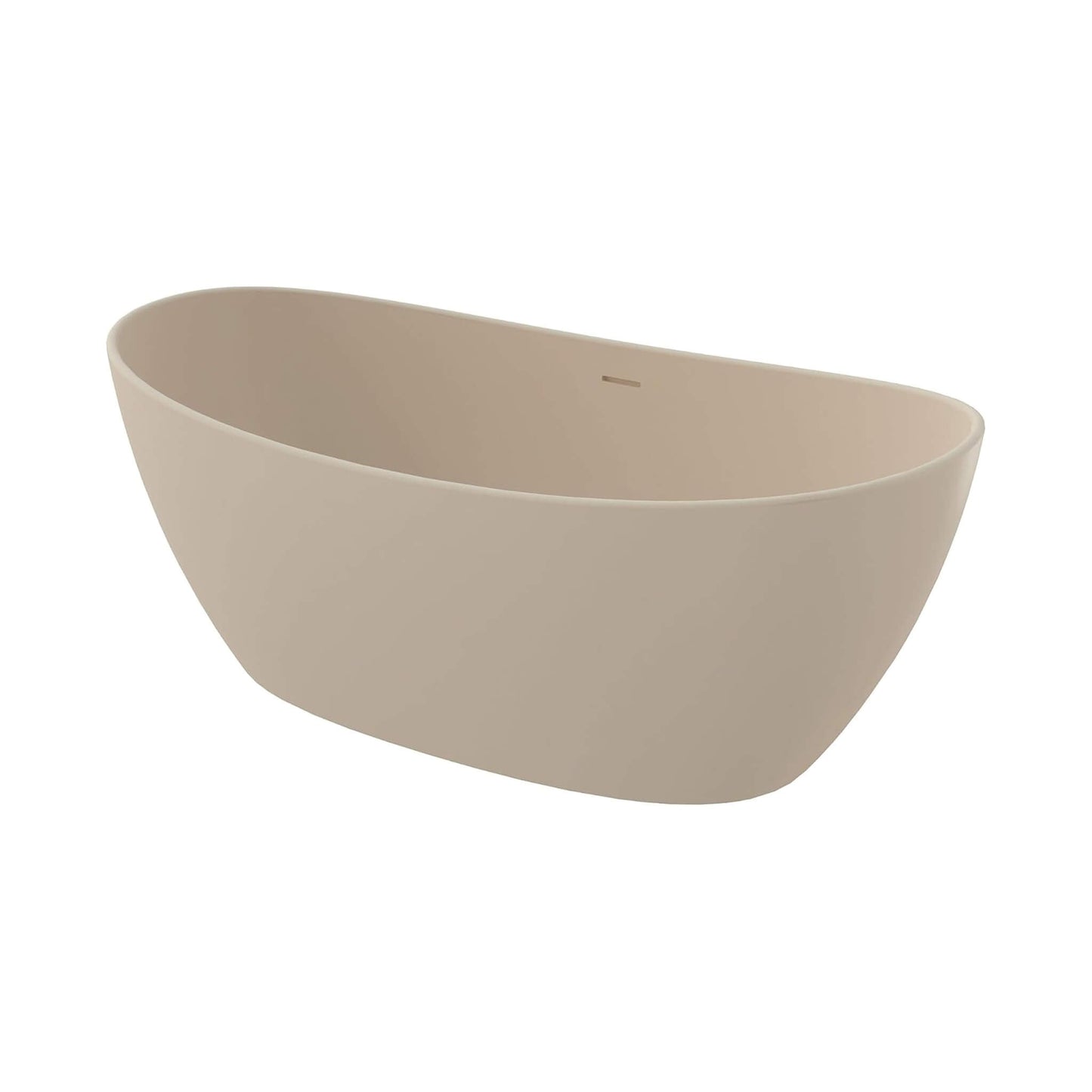 [65X33.5-Inch] Nuvia Freestanding Modern Oval Stone Resin Soaking Tub With Overflow Drain (SAK39231)