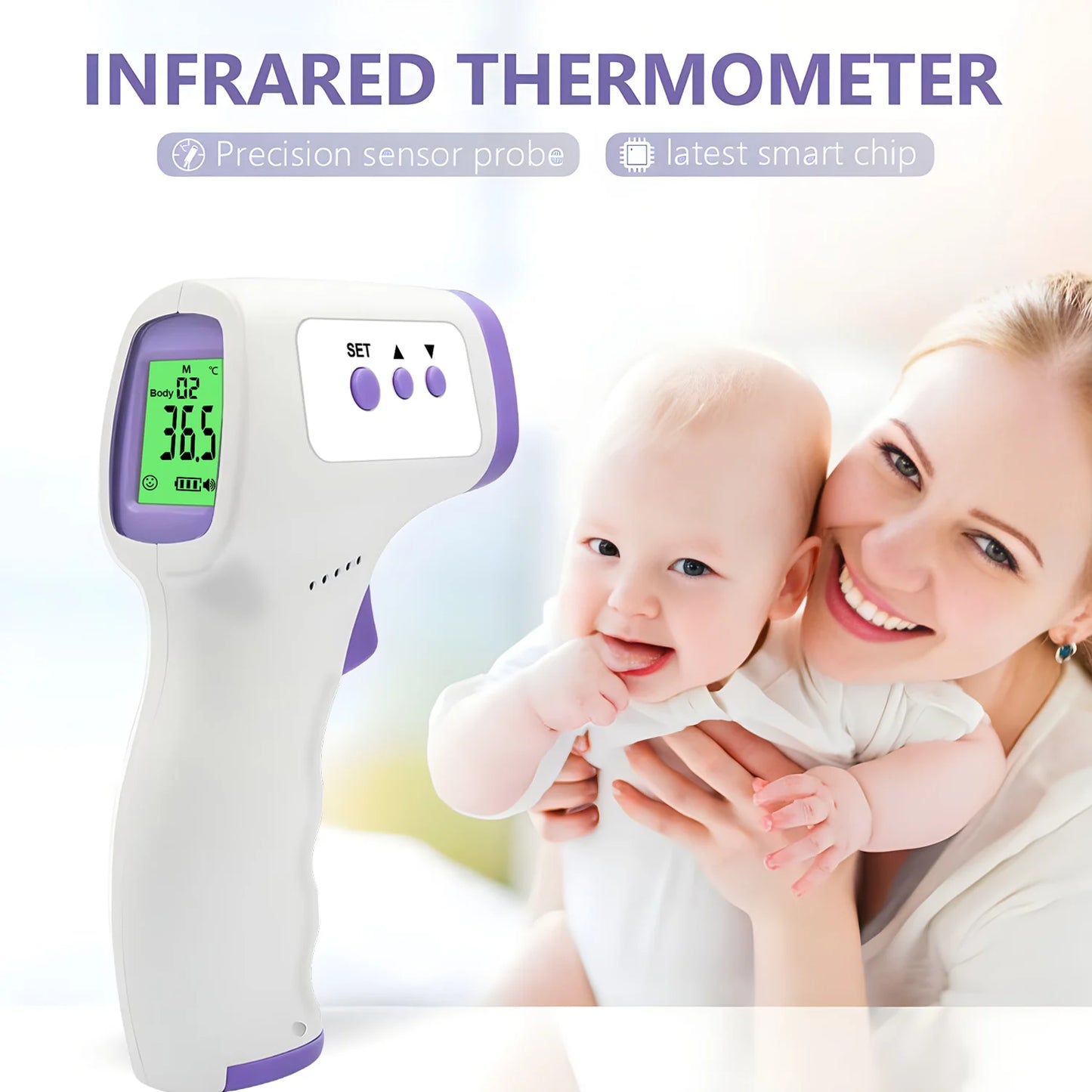 Digital Infrared Forehead Thermometer & Finger Pulse Oximeter – Non-Contact Fever & Blood Oxygen Monitor