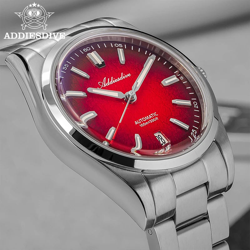 ADDIESDIVE 39mm Automatic Mechanical Men's Watch – 316L Steel, Domed Glass, 200m Waterproof, Luminous