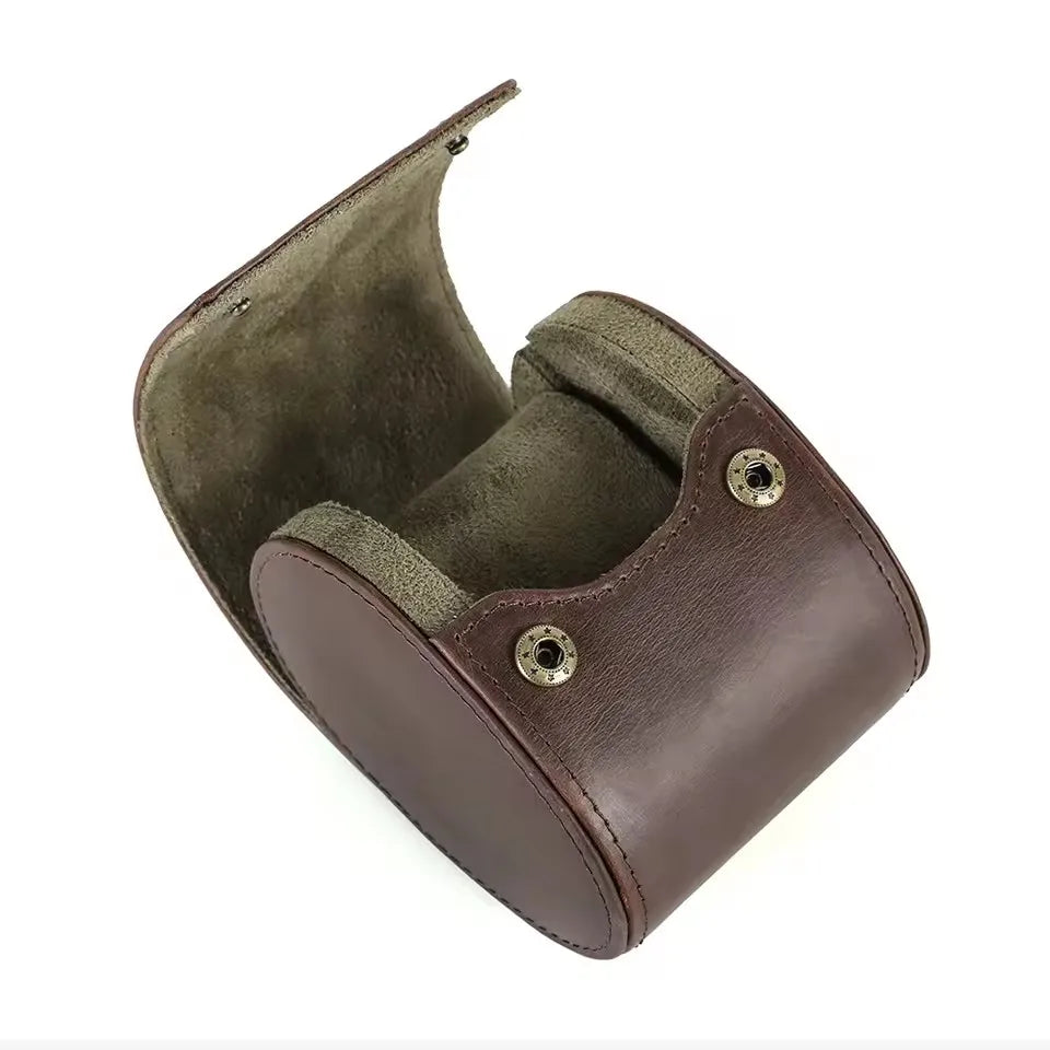 Watch Travel Case Vintage Genuine Leather Watch Roll Travel Case Organizer Display Case1/2/3/4/6/8Slots Watch Box Organizer Gift