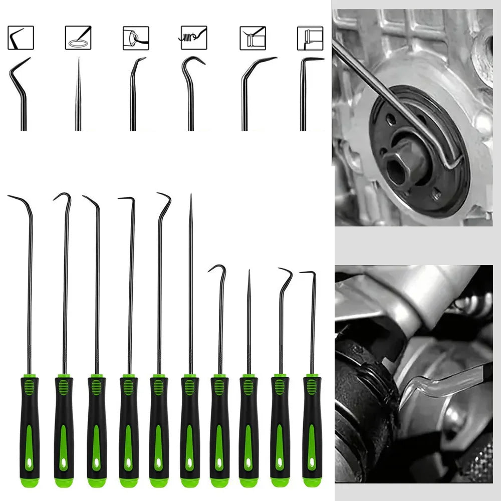 Precision Pick & Hook Set – Oil Seal, O-Ring & Gasket Remover Tool for Auto Repair (4/10 Piece)