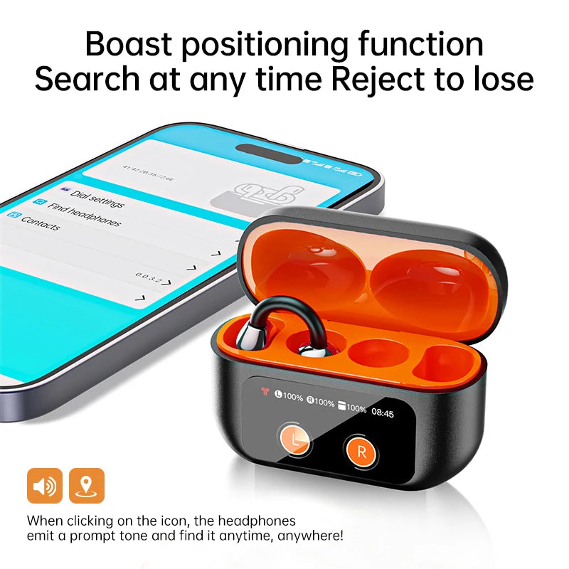 AI Translation Headphones True Wireless Earbuds LED Power Display Earphones with Wireless Charging Case