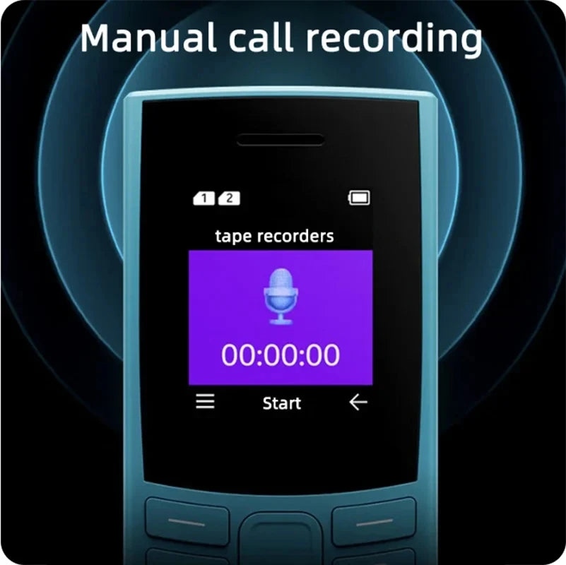 Finland Made 105 2023 Bluetooth 5.0 Feature Phone 4G net Dual SIM 1.8"  Battery FM Radio Call Recording Hebrew Key use phone