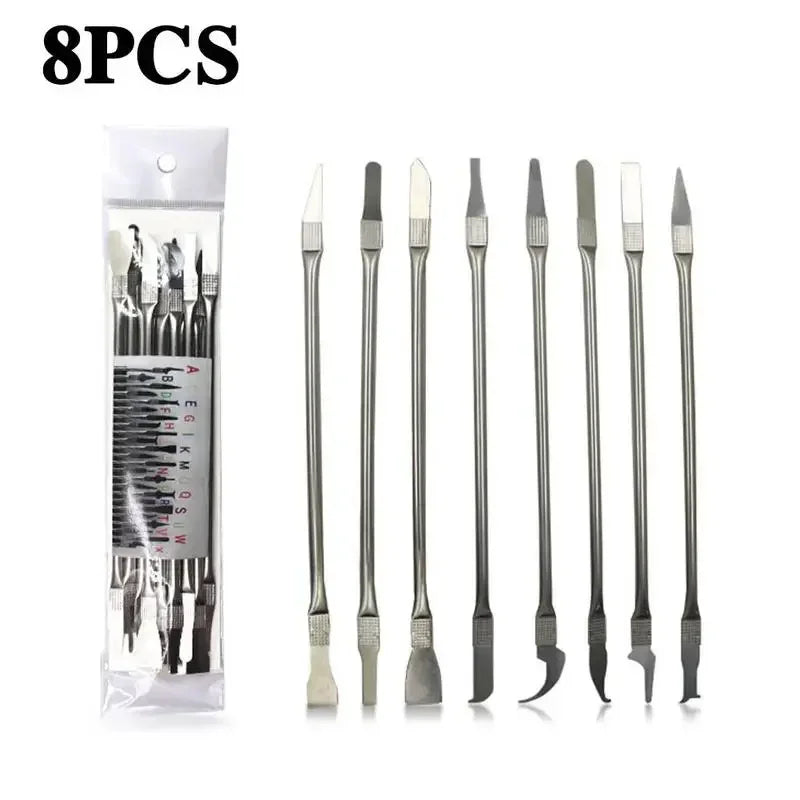 8pcs CPU IC Glue Remover C Chip Repair Phone Repair Tool Thin Blades Piratical Repair Hand Tool For Mobile Phone Computer