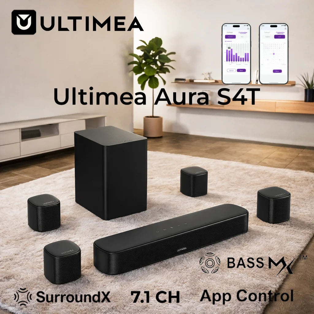 ULTIMEA 7.1ch Soundbar with Subwoofer & 4 Surround Speakers – Home Theater Sound System for TV
