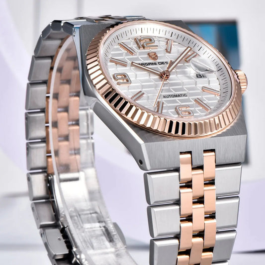 PAGANI DESIGN Men's Automatic Watch – Rose Gold, MIYOTA 8215, Sapphire Crystal, Luxury Mechanical