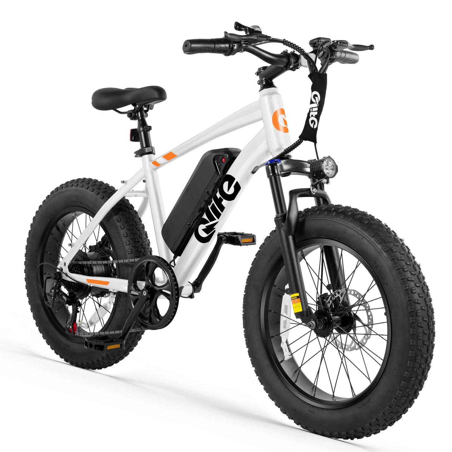 Qlife Racer Fat Tire Electric Mountain Bike – 1200W Peak, 48V, 28MPH, 55-Mile Range, 7-Speed