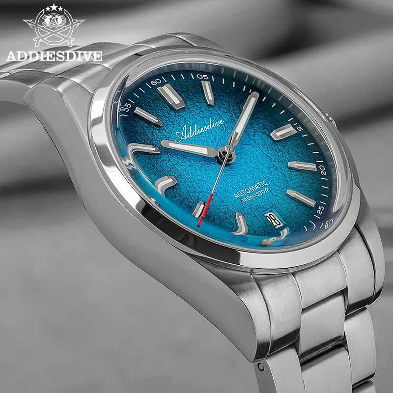 ADDIESDIVE 39mm Automatic Mechanical Men's Watch – 316L Steel, Domed Glass, 200m Waterproof, Luminous