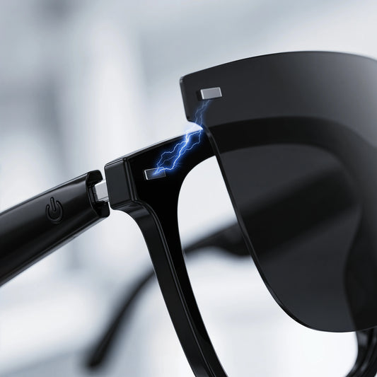 AI Open-Ear Bluetooth Glasses Magnetic Suction Lenses Real-time Translation Calls&Music Global Travel Trade Communication