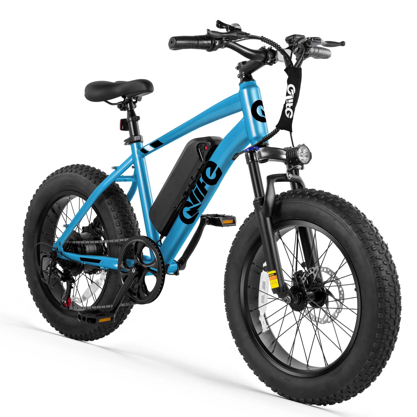 Qlife Racer Fat Tire Electric Mountain Bike – 1200W Peak, 48V, 28MPH, 55-Mile Range, 7-Speed