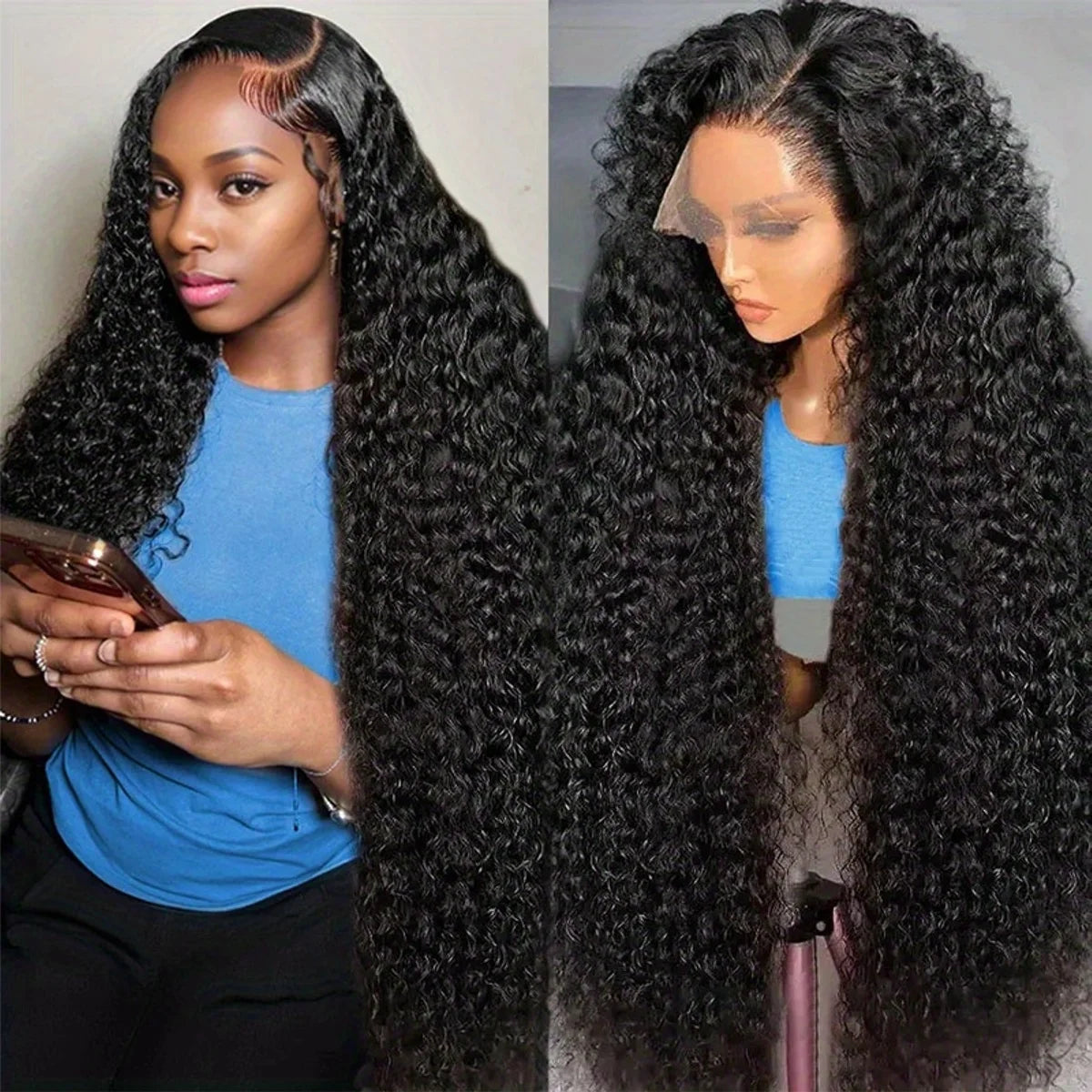 Deep Wigs Human Hair For Woman Burmese Curly Deep Wave Human Hair Wig 13x6 HD Lace Human Hair Wig on Clearance Sale