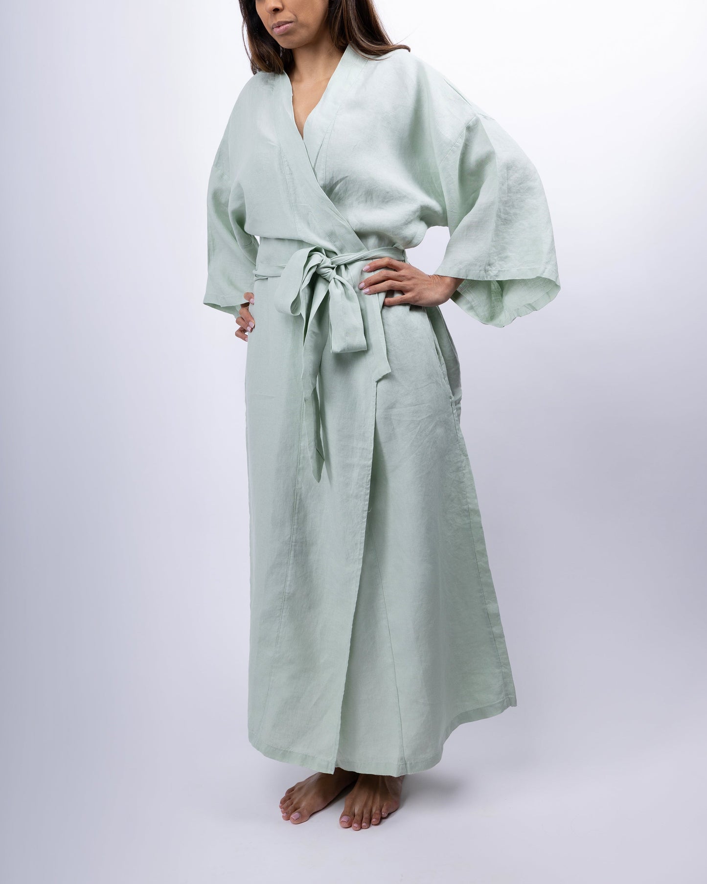 Sai Full-Length Linen Robe