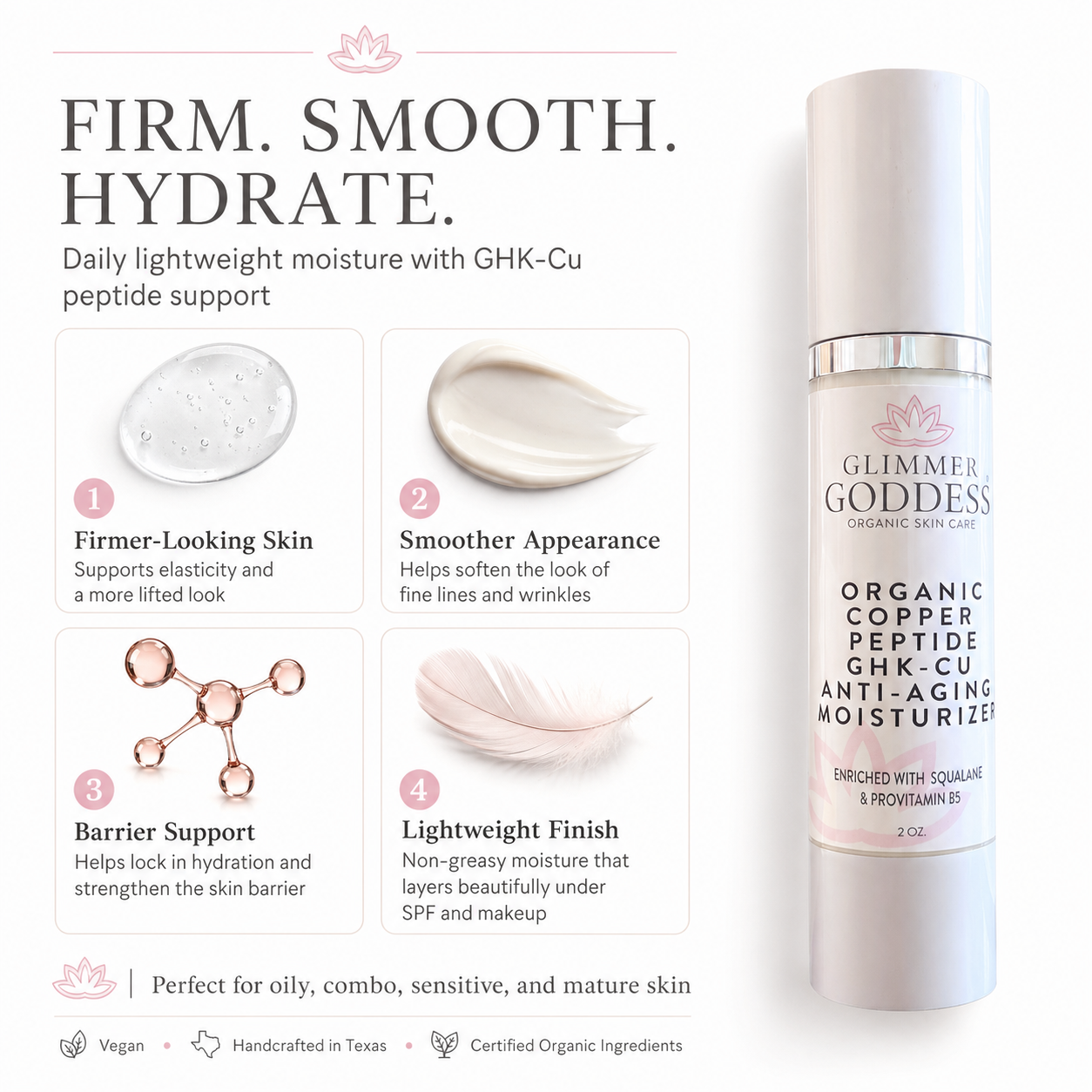 Organic Copper Peptide Moisturizer – Firming & Smoothing