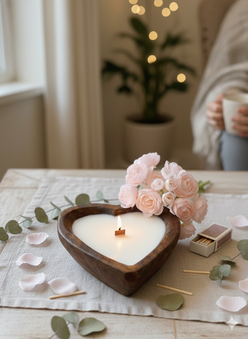 Endless Love Heart Candle