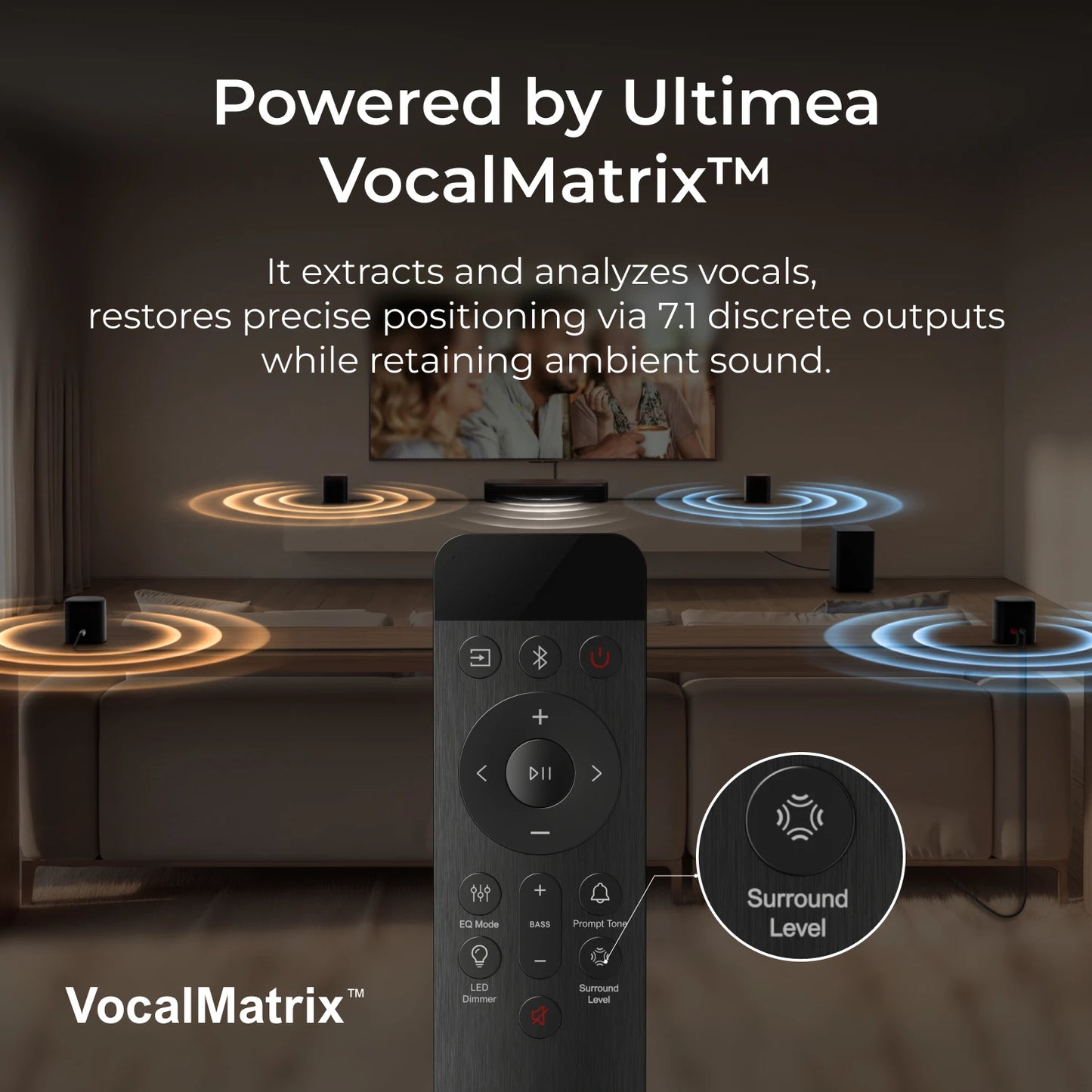 ULTIMEA 7.1ch Soundbar with Subwoofer & 4 Surround Speakers – Home Theater Sound System for TV